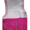 White and Pink Jamdani Saree All Over Work For Women