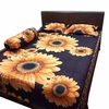 Coffee Color Floral Printed Bed Sheet
