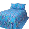 Floral King Size Bed Sheet-Blue