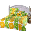 Floral Printed King Size Bed Sheet-Yellow & Green