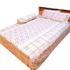 Printed King Size Bed Sheet-Cream Color