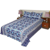Printed King Size Bed Sheet-Multi Blue