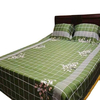 Printed King Size Bed Sheet-Olive