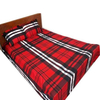 Red Check Printed King Size Bed Sheet