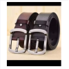 Black and Chocolate 2 Pcs Artificial Leather Belt For Men