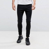 NZ-13012 Slim-fit Stretchable Denim Jeans Pant For Men - Deep Black