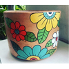 Handpainted terracotta pot 5/6 inch- Clay