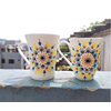 Handpainted Ceramic mug - White & Yellow