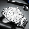 CURREN 8366 Silver Stainless Steel Analog Watch For Men - White & Silver