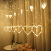 Heart Curtain LED Light 12pcs Set Golden