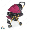 Portable Baby Stroller Baby Trolley Folding Pram for kids (Maroon)