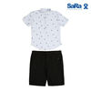 SaRa Boy's Set (BSP212PEB-White Printed), Baby Dress Size: 6-7 years