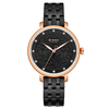 CURREN 9046 Black Stainless Steel Analog Watch For Women - Rose Gold & Black