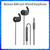 Remax RM-625 Pure Dynamic Mega Bass Sound Earphone Metal Cavity With Copper Ring Speaker And Volume Control Button