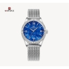 NAVIFORCE NF5028 Silver Mesh Stainless Steel Analog Watch For Women - Royal Blue & Silver