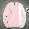 Premium Quality Chill Bro White & pink Color Cotton High Neck Full Sleeve Sweater for Men