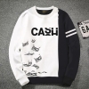 Premium Quality Cash White & Black Color Cotton High Neck Full Sleeve Sweater for Men