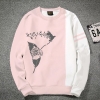 Premium Quality Bird White & pink Color Cotton High Neck Full Sleeve Sweater for Men