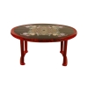 6 Seated Deluxe Table-Print R/W Flower (Pl/L) TEL