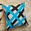 Decorative Cushion Cover with pillow, Black & Sky Blue (16x16), (18x18)