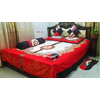 Cotton Fabric Multicolor Print Double King Size Bed Sheet Set