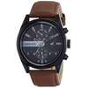 Fastrack All Nighters Black Dial Leather Strap Watch