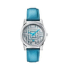 Fastrack Silver Dial Blue Leather Strap Watch