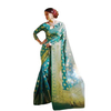 Indian Tussar Silk Saree For Women - Teal