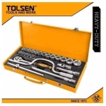 TOLSEN 24pcs 1/2" Socket Set with Steel Case 15141