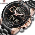 Naviforce NF9138 Stainless Steel Dual Time Watch