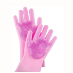 Silicone Dish Washing Kitchen Hand Gloves-Pink