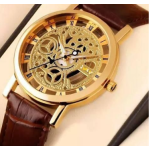Gold Dial Men's Watch - Brown