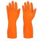 Unisex Orange Industrial Rubber Hand Gloves