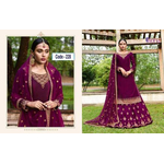 Unstiched  Purple Georgette Gown For Women