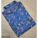Men's Blue Flower Printed Shirt