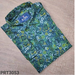 Men's Green Flower Printed Shirt