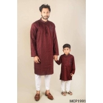 Maroon Father & Son Panjabi