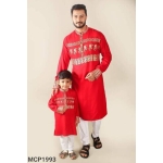 Red Father & Son Panjabi
