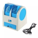 Air Conditioner Shaped Mini Double Cooler Fan & Fragrance-Blue