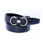 safa leather-  Black Artificial Leather Belt with Golden Buckle