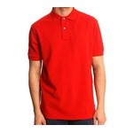 Red Cotton Casual Polo For Men