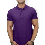 Purple Cotton Casual Polo For Men
