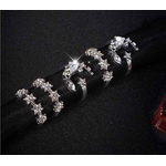 Moon Flower Crystal 5pc Ring Set
