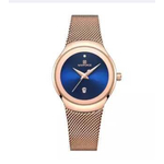 NAVIFORCE NF5004 RoseGold Mesh Stainless Steel Analog Watch For Women - Royal Blue & RoseGold