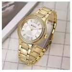 CURREN 9004 - Golden Stainless Steel Analog Watch for Women - White