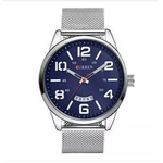 CURREN 8236 - Silver Stainless Steel Analog Watch for Men - Blue