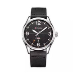 CURREN 8265 - Black Leather Analog Watch for Men