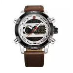 NF9097 - Coffee Leather Wrist Watch for Men