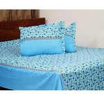 King Size Bedsheet with Pillow Cover - Sky Blue