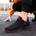 Men's Sports Shoe- Black & Red